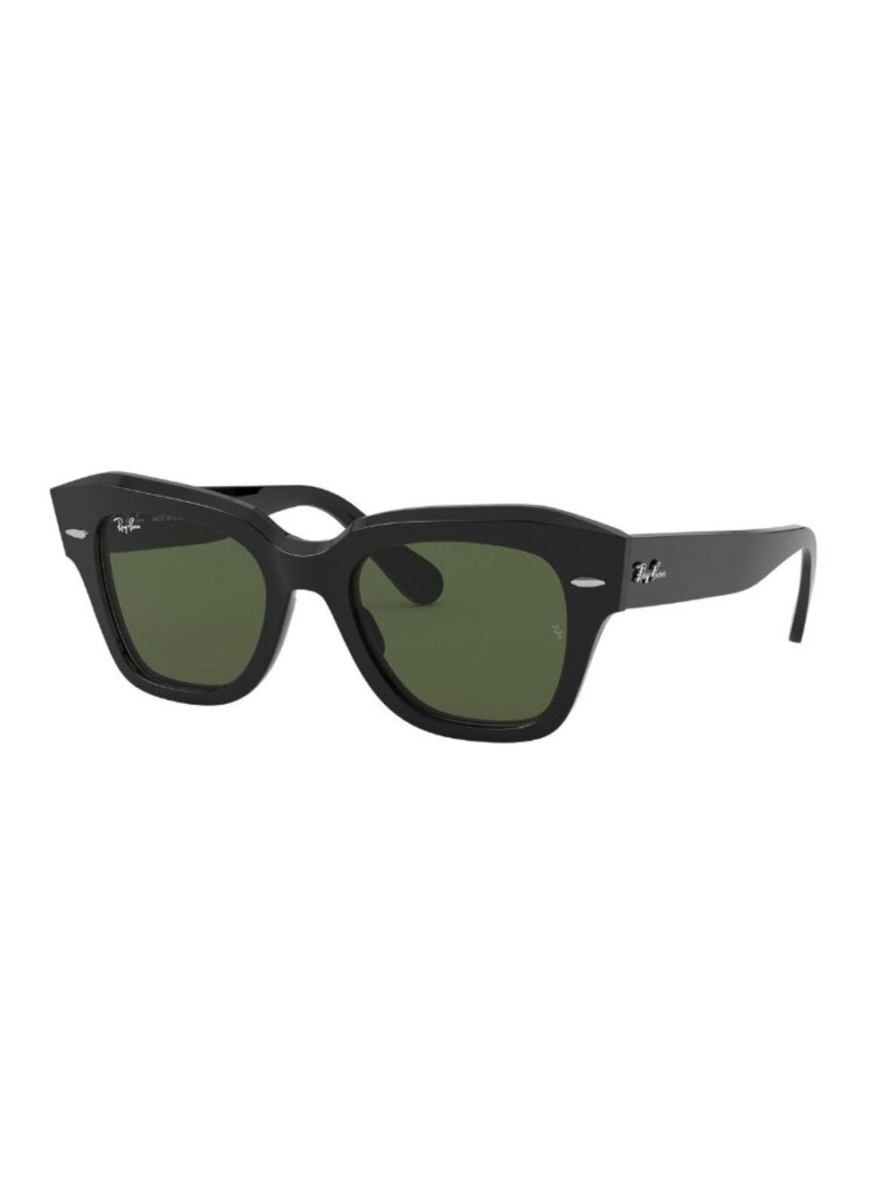 New Ray-Ban Unisex Sunglasses Black Square Green Lens Injected Frame Ray Ban 901